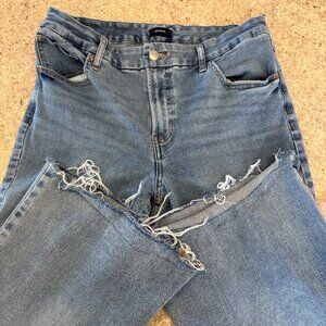 EXPRESS 70s Flare Jeans – Mid Rise FlexX Hyper Stretch – Large Short (12/14/16)